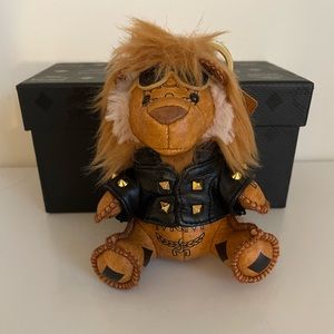 MCM Visetos Moto Lion Key Ring Bag Charm